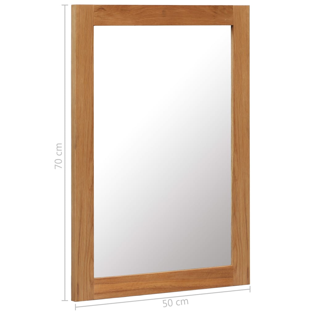 vidaXL Wall Mirror Bathroom Mirror Wardrobe Mirror for Door Solid Oak Wood-4