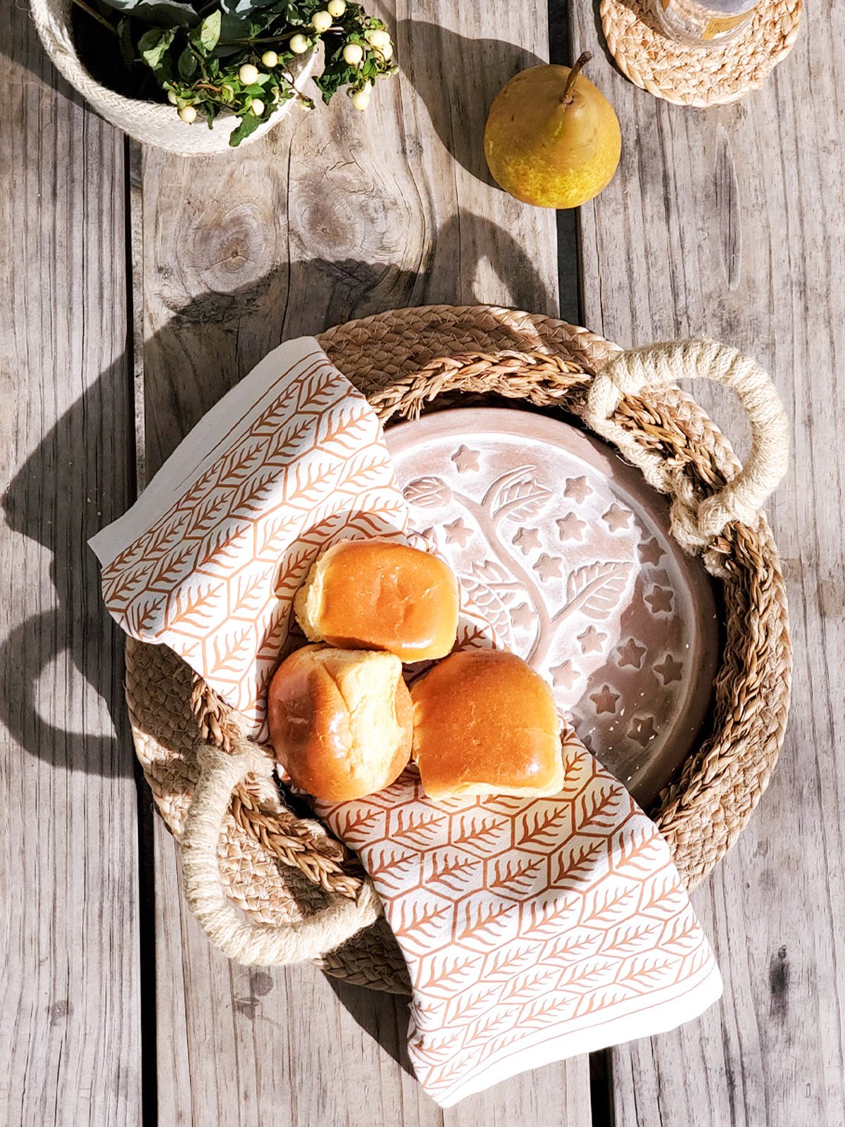 Bread Warmer & Basket Gift Set with Tea Towel - Owl Round - Shellcreations