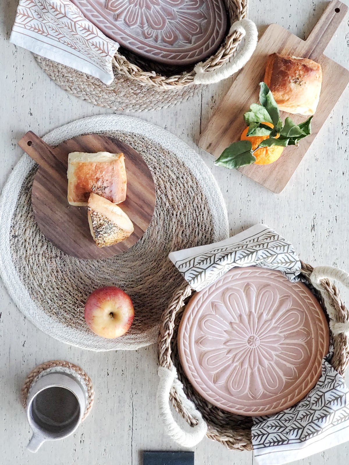 Bread Warmer & Basket - Vintage Flower - Shellcreations