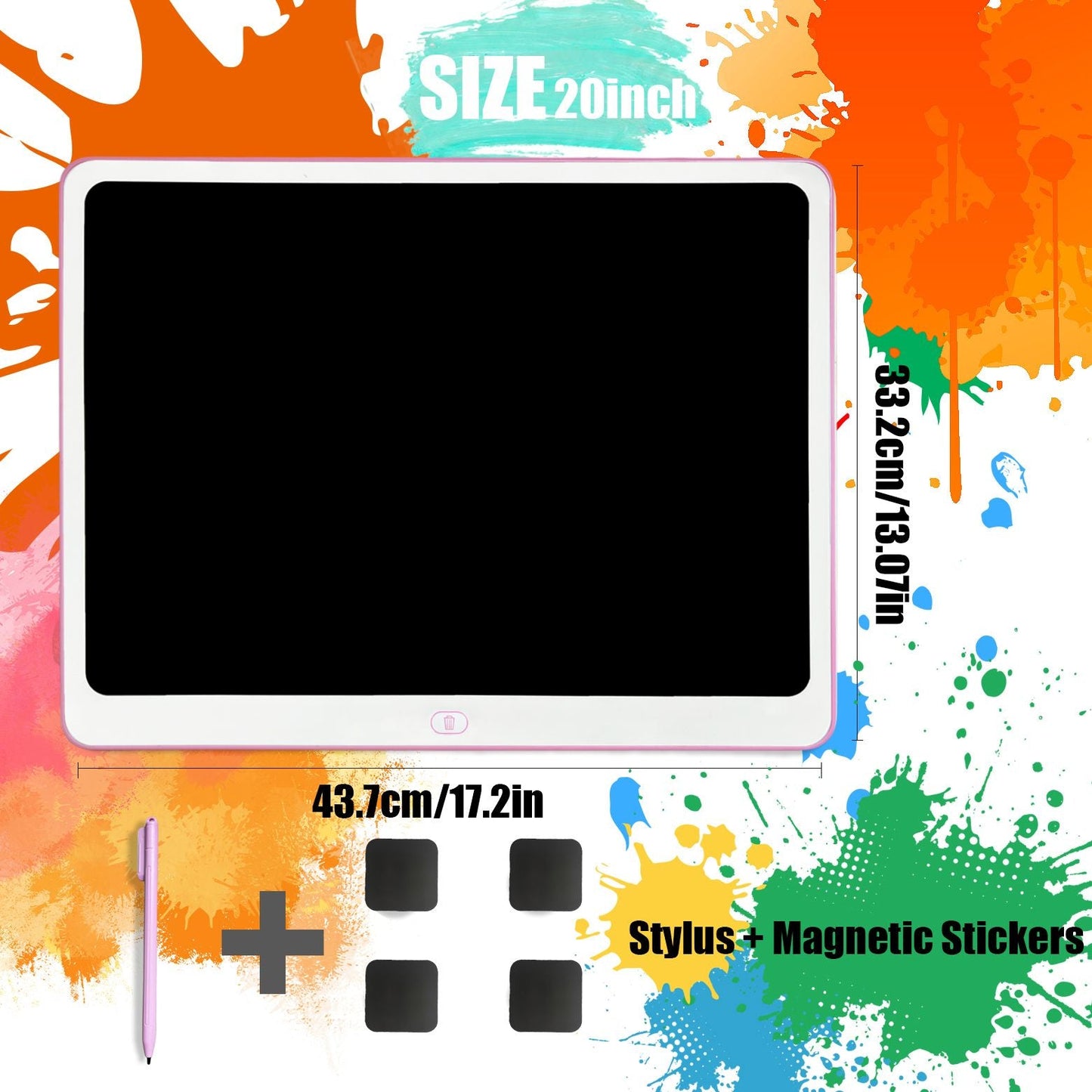 LCD Writing Tablet, Valentines Day Gifts for Kids,20 Inch Colorful Toddler Doodle Board Drawing Tablet, Erasable Reusable Electronic Drawing Pads, Educational and Learning Toys for Kids - Shellcreations