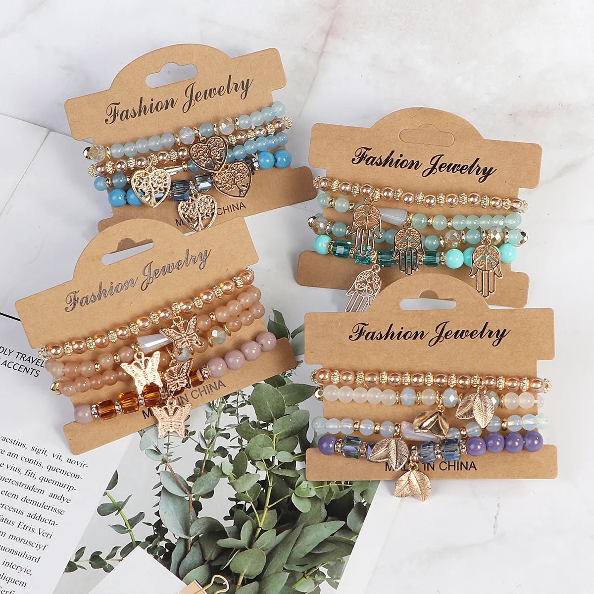 New Arrivals Luxury Bohemian Beads Jewelry Men Handmade Boho Gold Plated Charms Stretch Beaded Bracelet Sets Wholesale - Shellcreations