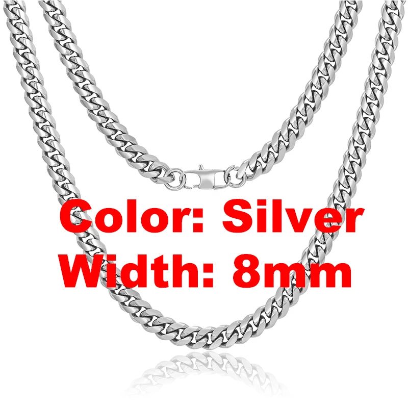 Non Tarnish Free Waterproof Gold Plated Filled Stainless Steel Cuban Chain Men's Hip Hop Jewelry Cuban Link Chain Necklace - Shellcreations