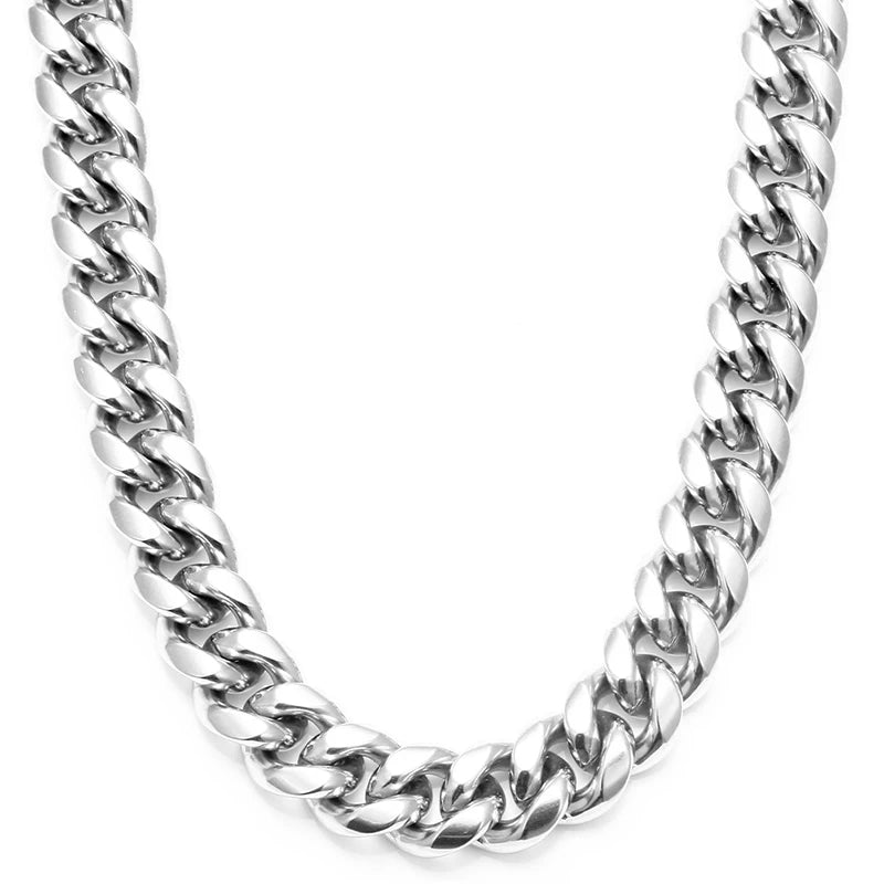 Non Tarnish Free Waterproof Gold Plated Filled Stainless Steel Cuban Chain Men's Hip Hop Jewelry Cuban Link Chain Necklace - Shellcreations