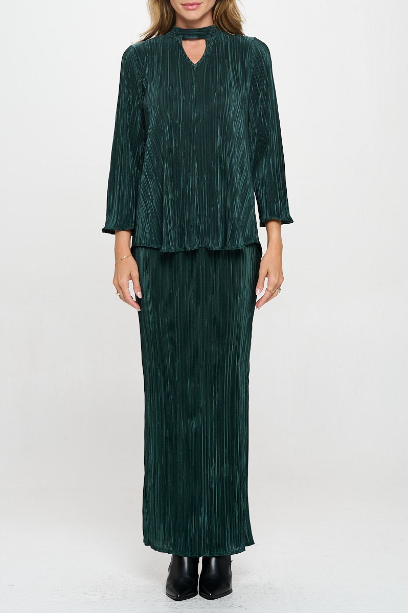 Plisse V neck Top with Open Back Detail and Tie - Shellcreations