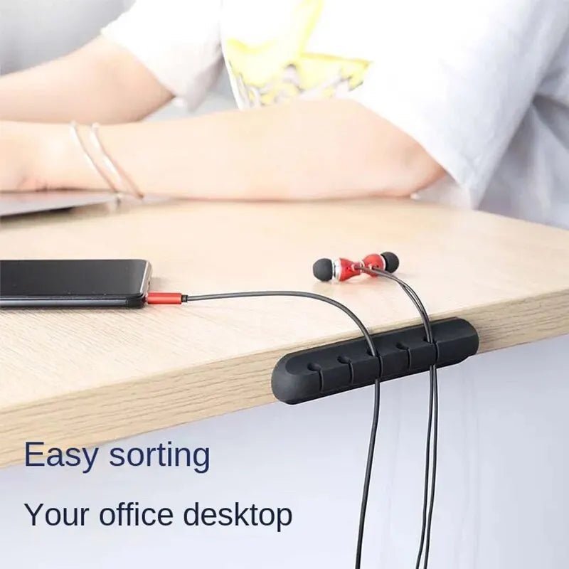 Self - Adhesive Power Cord Cord Manager Fixed Chuck Plug Mouse Cable Headset Winder Mobile Phone Data Cable Card Silicone Desktop - Shellcreations