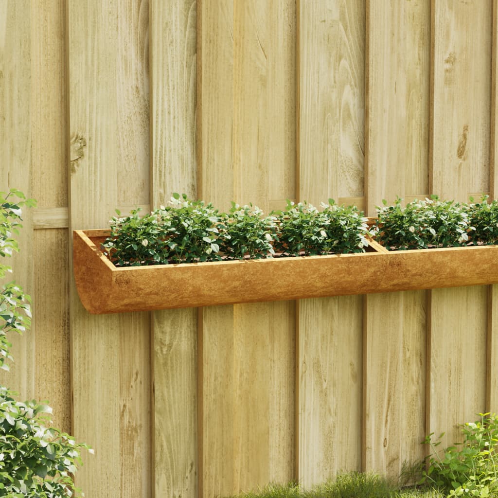 vidaXL Garden Wall Planter 19.7"x6.3"x3.9" Corten Steel - Shellcreations