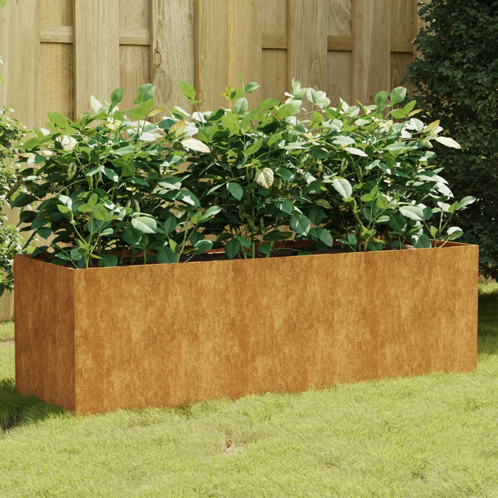 vidaXL Garden Wall Planter 19.7"x6.3"x3.9" Corten Steel - Shellcreations