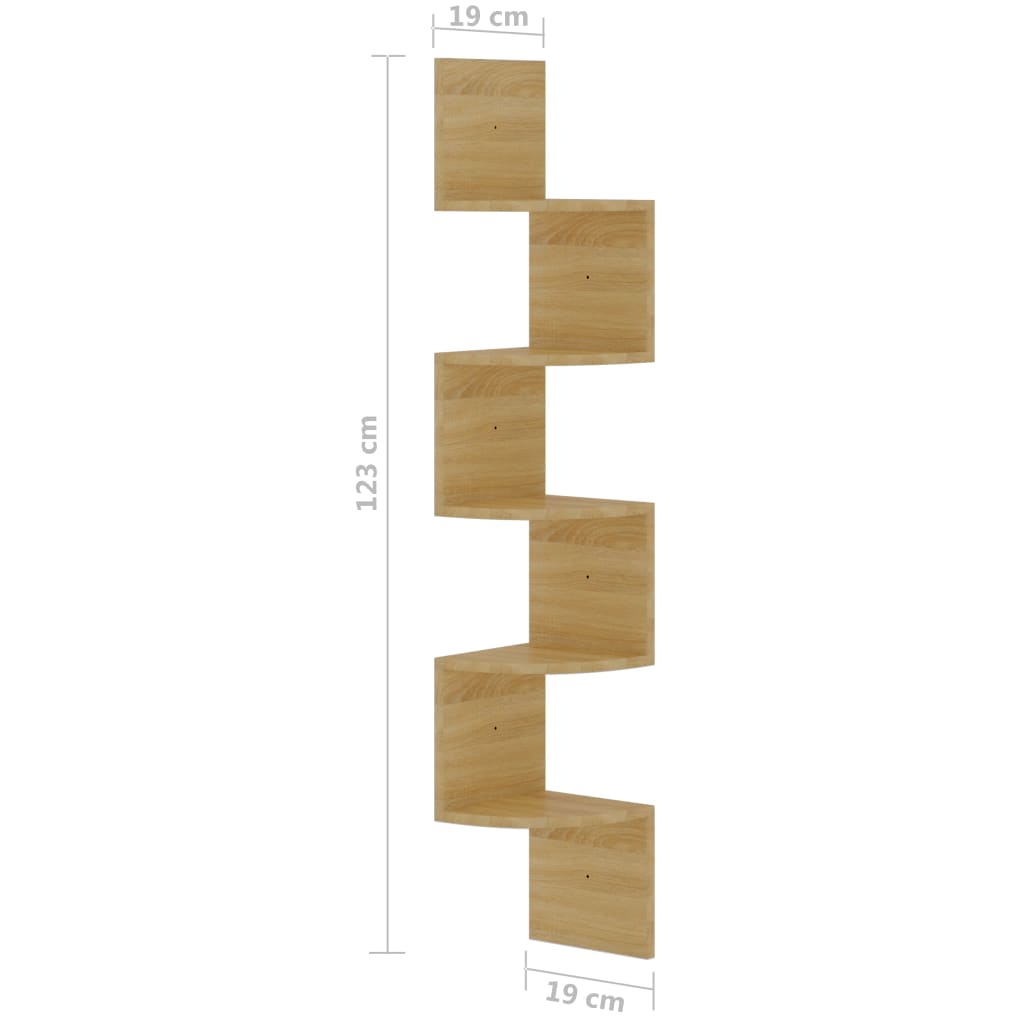vidaXL Wall Corner Shelf 5 - Tier Floating Shelf Wall Mounted Display Shelf - Shellcreations