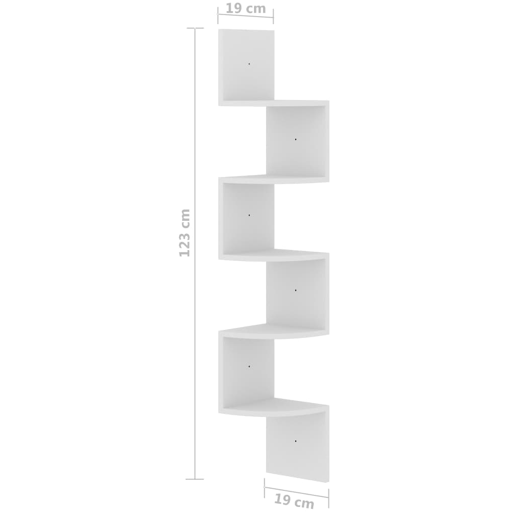 vidaXL Wall Corner Shelf 5 - Tier Floating Shelf Wall Mounted Display Shelf - Shellcreations