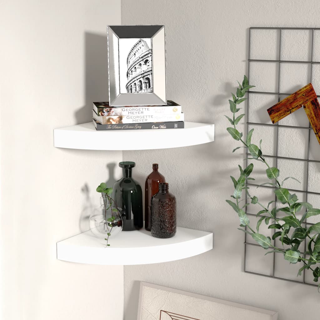 vidaXL Wall Corner Shelf Floating Corner Shelf Wall Mounted Display Shelf - Shellcreations