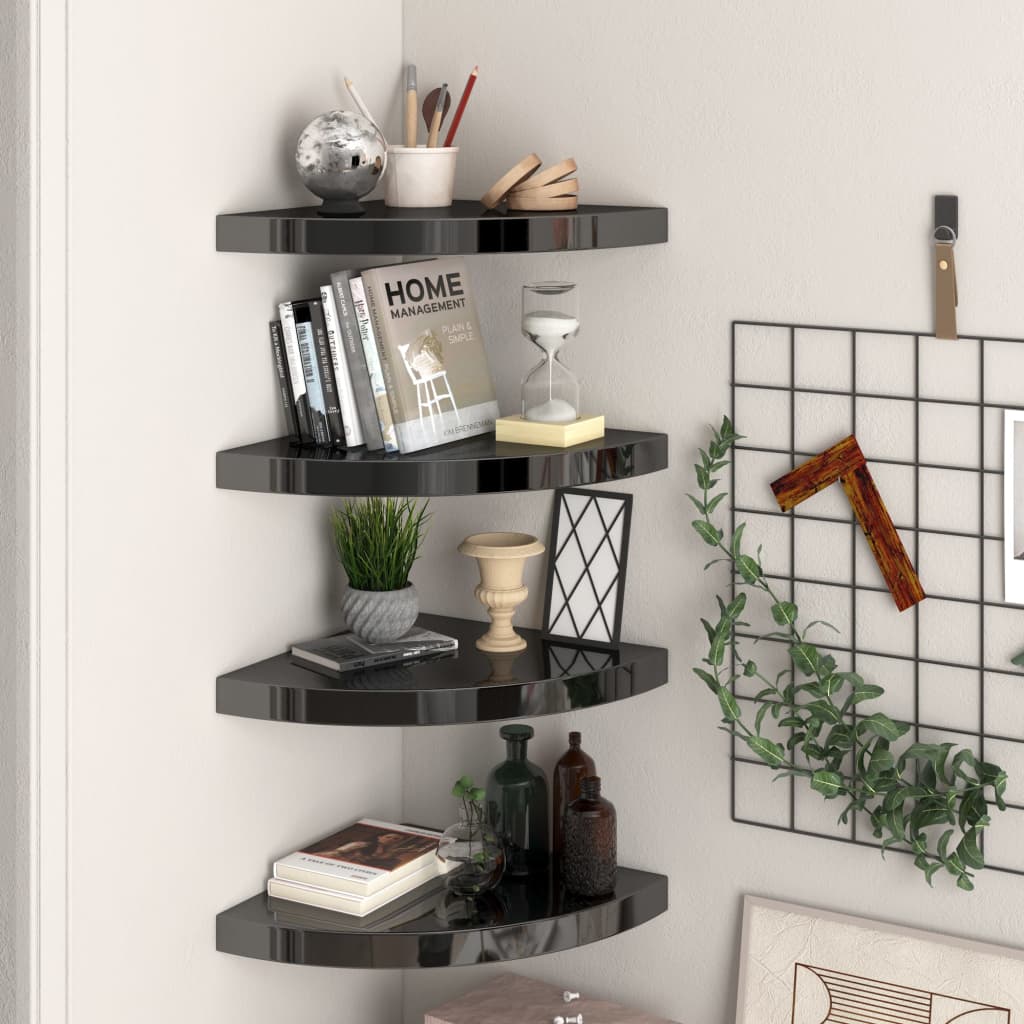 vidaXL Wall Corner Shelf Floating Corner Shelf Wall Mounted Display Shelf - Shellcreations