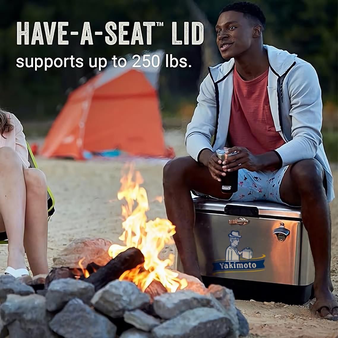 Yakimoto Ice Chest Beverage Beer Cooler Box With Bottle Opener, 51L/54Qt Stainless Steel Portable Insulated Ice Bucket, Sturdy And Leak - proof, For Camping, Beach, Picnic, RV, BBQ, Picnic, Fishing - Shellcreations