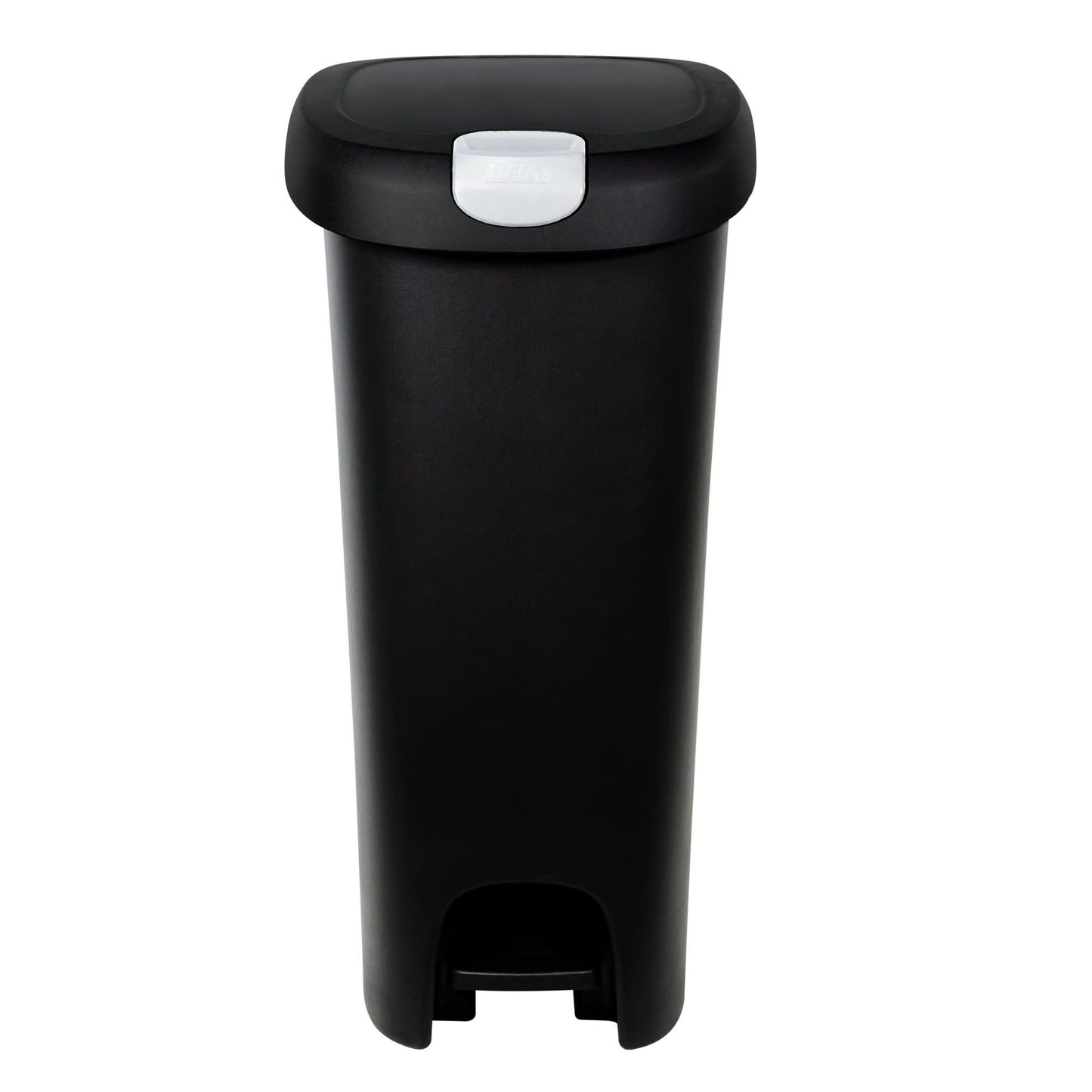 12 Gallon, Plastic Slim Lockable Step on Garbage Bin, Black - Shellcreations