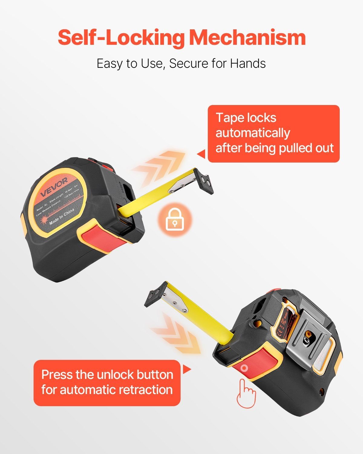 2in1 Laser Tape Measure 135ft Rechargeable Laser 16ft Magnetic Tape - Shellcreations