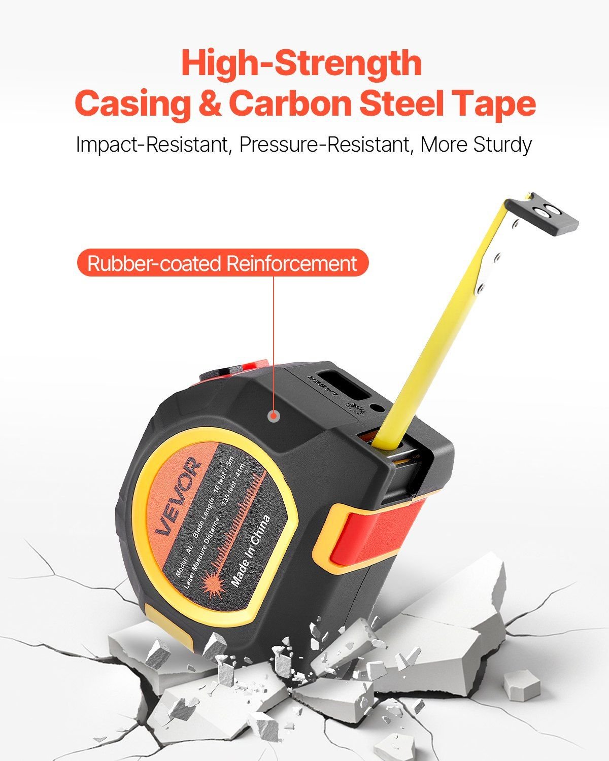 2in1 Laser Tape Measure 135ft Rechargeable Laser 16ft Magnetic Tape - Shellcreations