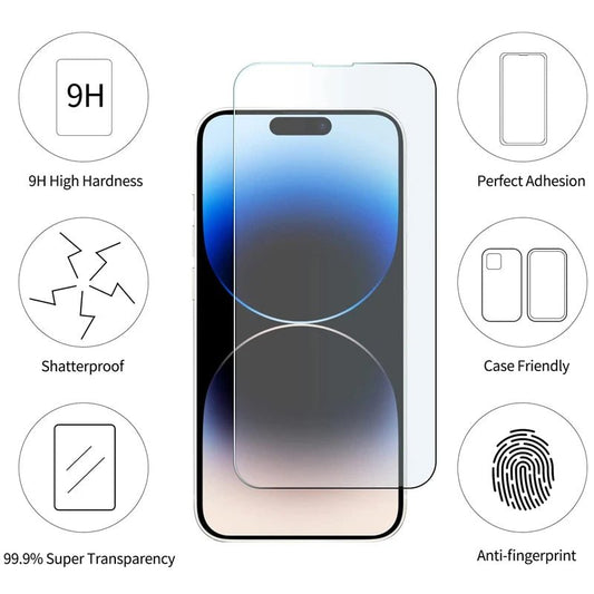 3/5PCS Glass Screen Protector Phone Case for IPhone 12 11 13 14 15 16 Pro Max Mini XS XR X 8 Plus 14Pro 13Pro IPones Front Cover - Shellcreations