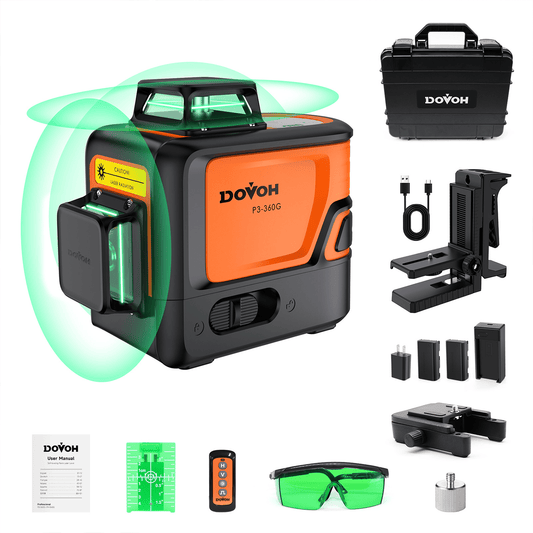 3x360 Green Self - Leveling Laser Level - Dovoh P3 - 360G - Shellcreations