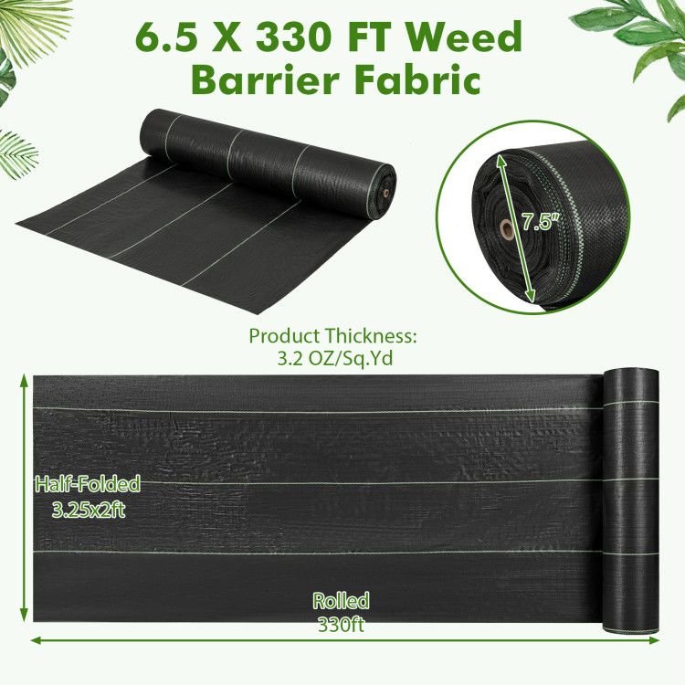 6.5 x 330/4 x 250/6 x 300 Feet Weed Barrier Landscape Fabric - Shellcreations