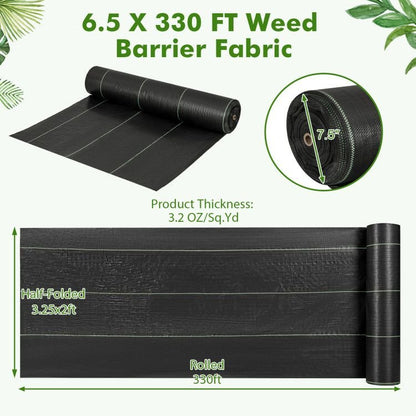 6.5 x 330/4 x 250/6 x 300 Feet Weed Barrier Landscape Fabric - Shellcreations