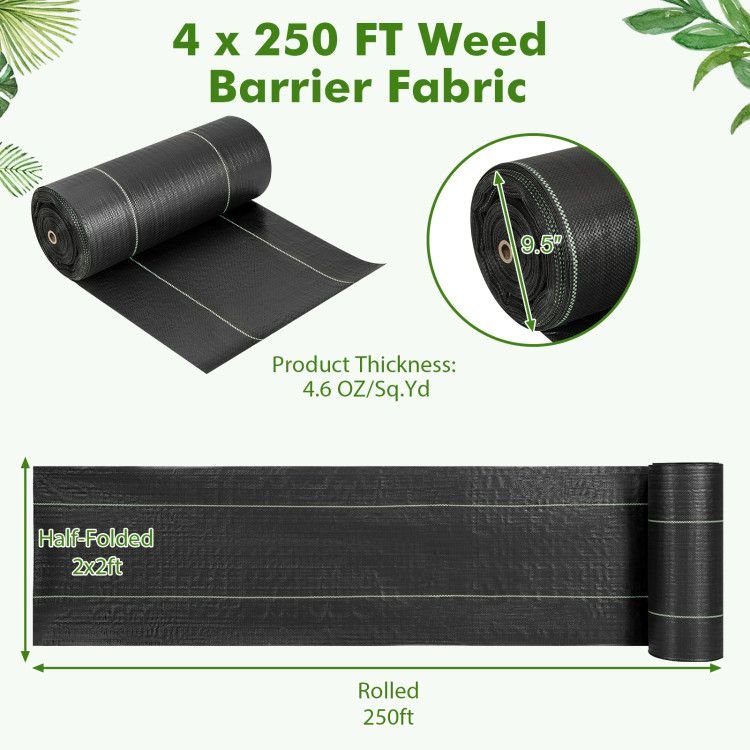 6.5 x 330/4 x 250/6 x 300 Feet Weed Barrier Landscape Fabric - Shellcreations