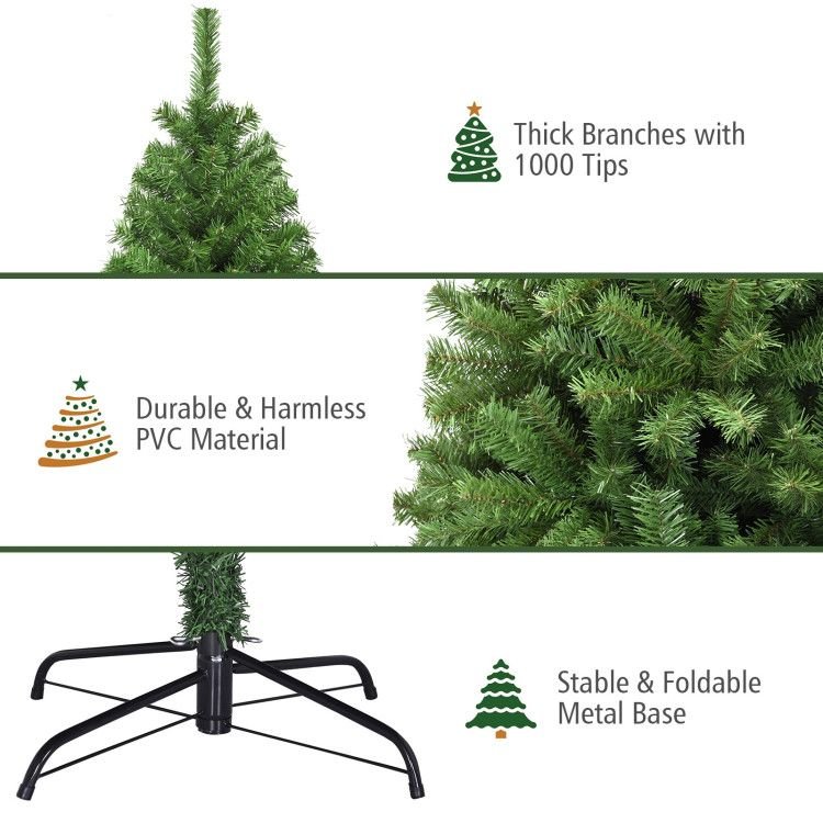 6/7.5/9ft Premium Artificial Hinged PVC Christmas Tree with Metal Stand - Shellcreations