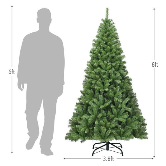 6/7.5/9ft Premium Artificial Hinged PVC Christmas Tree with Metal Stand - Shellcreations