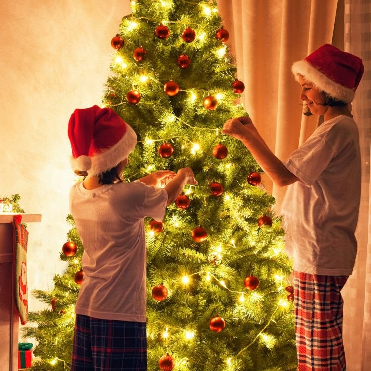 6/7.5/9ft Premium Artificial Hinged PVC Christmas Tree with Metal Stand - Shellcreations