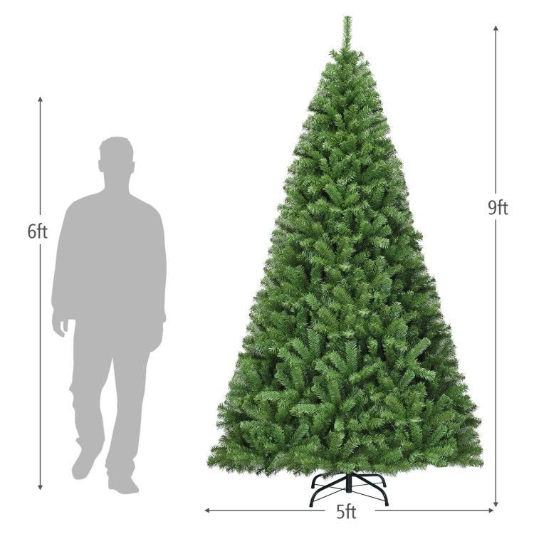 6/7.5/9ft Premium Artificial Hinged PVC Christmas Tree with Metal Stand - Shellcreations