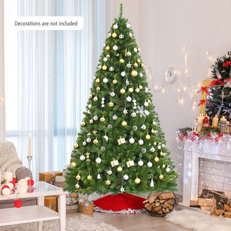6/7.5/9ft Premium Artificial Hinged PVC Christmas Tree with Metal Stand - Shellcreations
