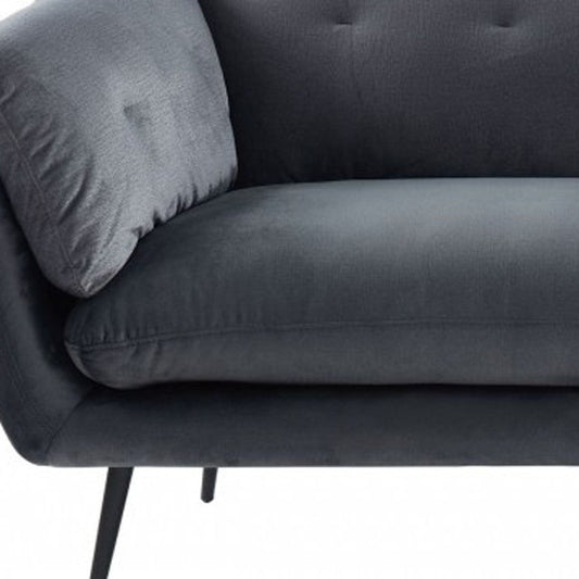 84" Dark Gray Sofa With Black Legs - Shellcreations