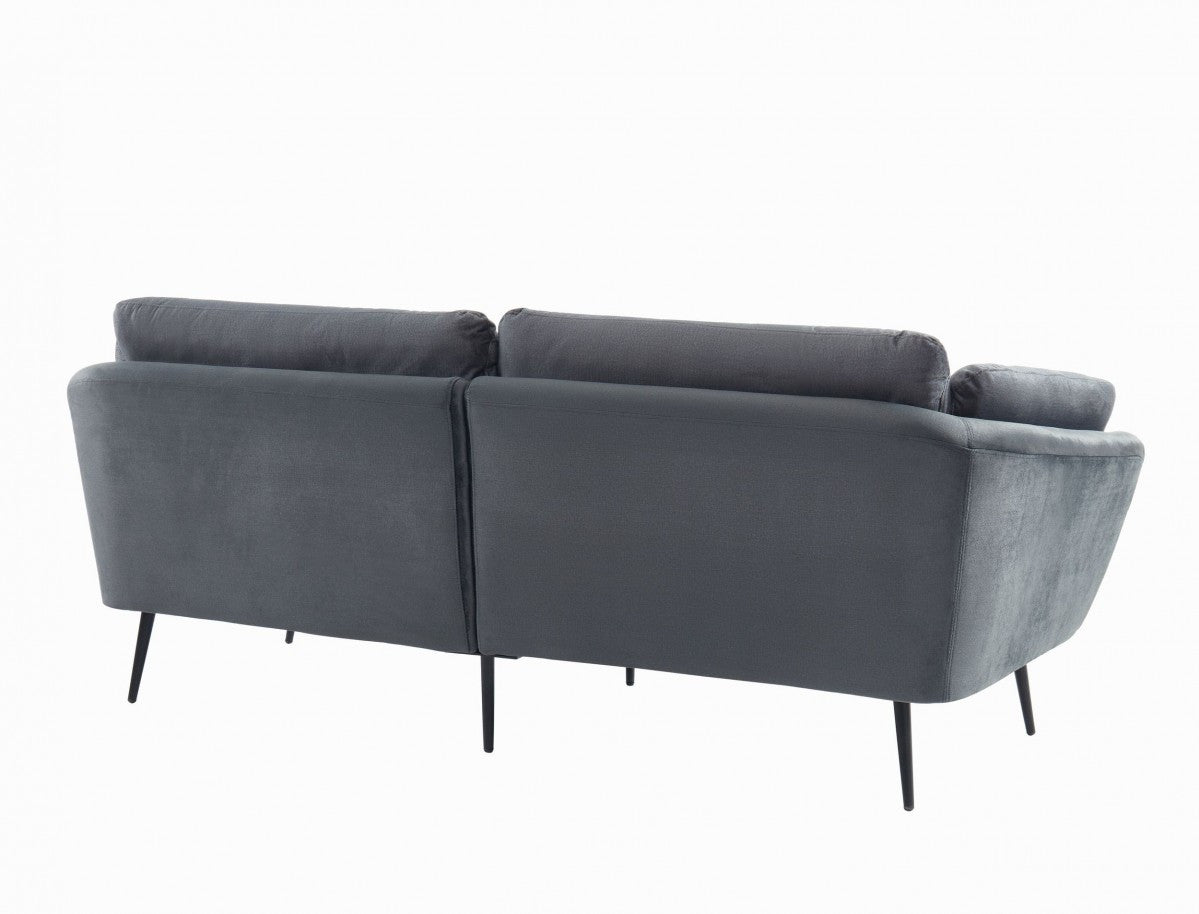 84" Dark Gray Sofa With Black Legs - Shellcreations