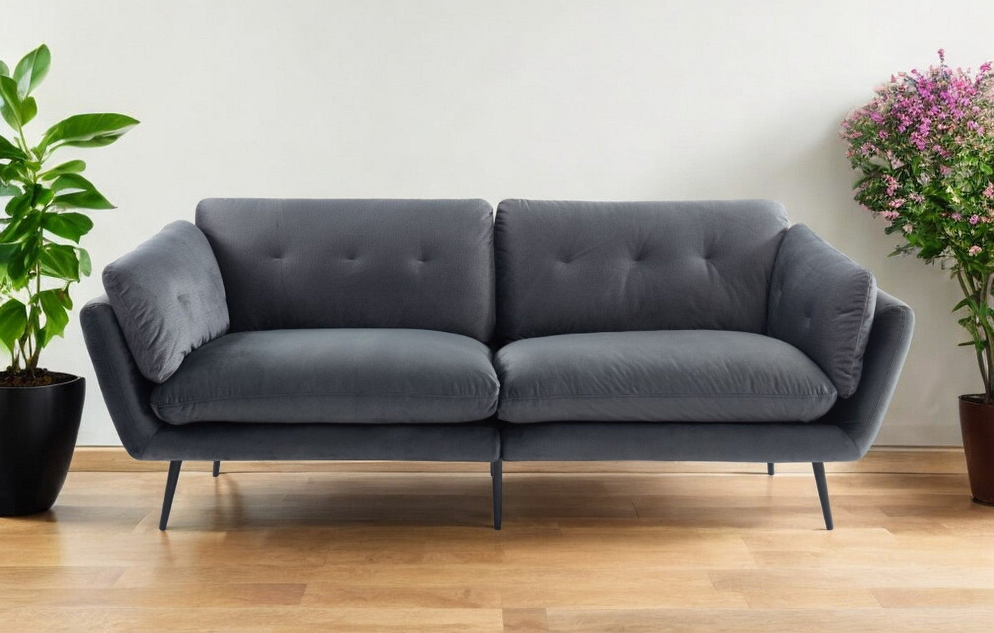 84" Dark Gray Sofa With Black Legs - Shellcreations