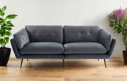 84" Dark Gray Sofa With Black Legs - Shellcreations