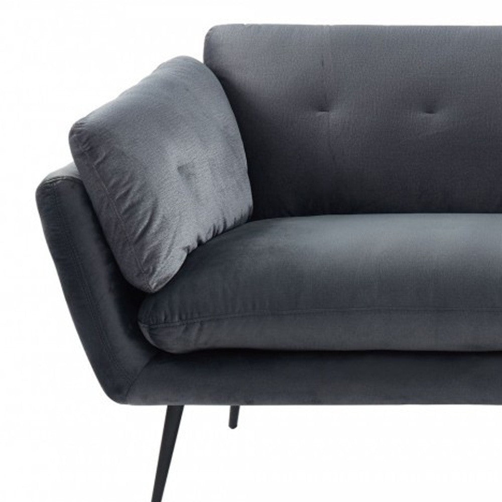 84" Dark Gray Sofa With Black Legs - Shellcreations