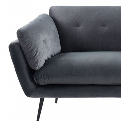 84" Dark Gray Sofa With Black Legs - Shellcreations