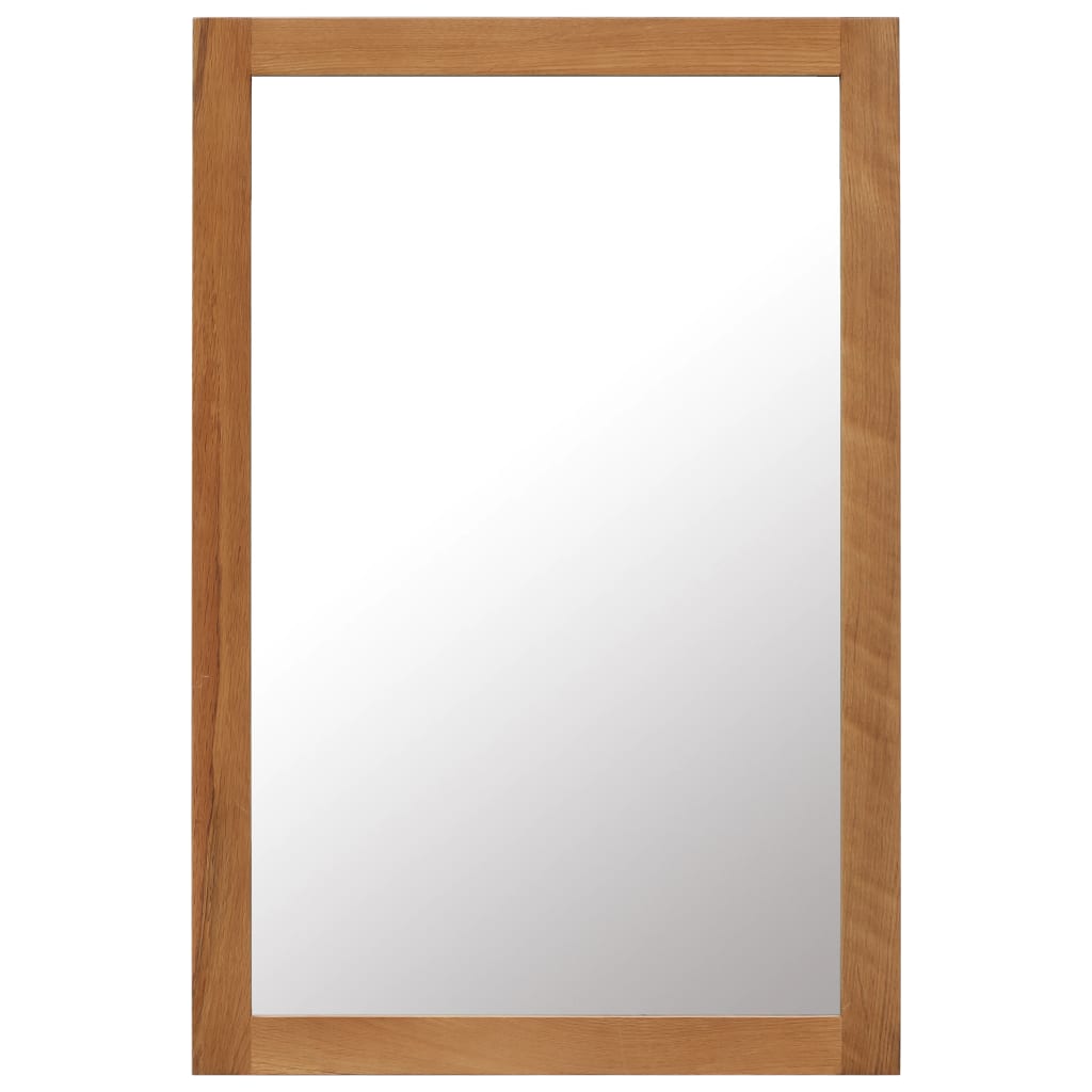 vidaXL Wall Mirror Bathroom Mirror Wardrobe Mirror for Door Solid Oak Wood-2