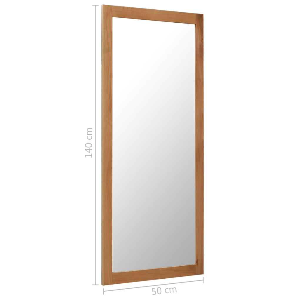 vidaXL Wall Mirror Bathroom Mirror Wardrobe Mirror for Door Solid Oak Wood-1