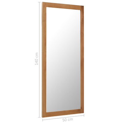 vidaXL Wall Mirror Bathroom Mirror Wardrobe Mirror for Door Solid Oak Wood-1