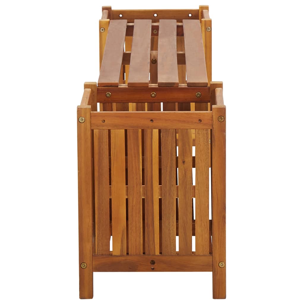 vidaXL Planter Bench Outdoor Garden Wooden Planter Box Bench Solid Wood Acacia-0
