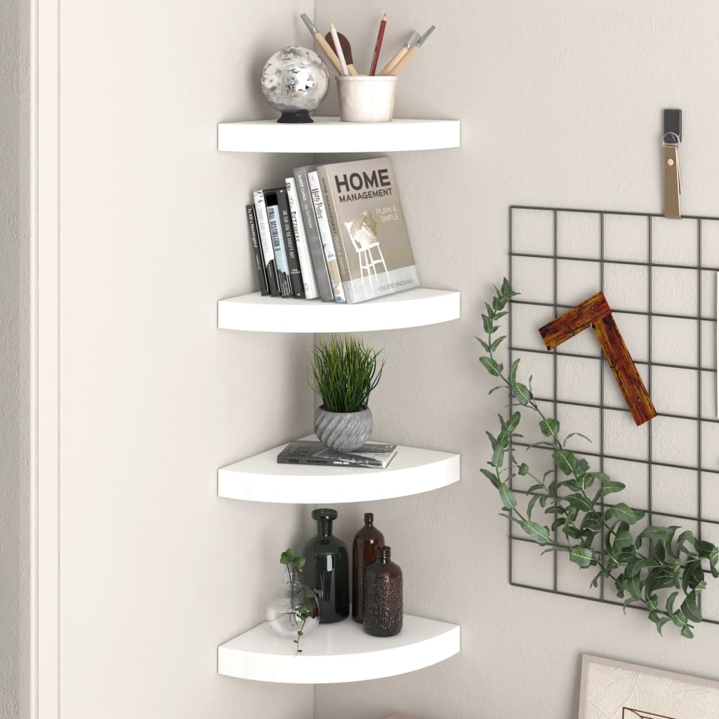 vidaXL Wall Corner Shelf Floating Corner Shelf Wall Mounted Display Shelf-36