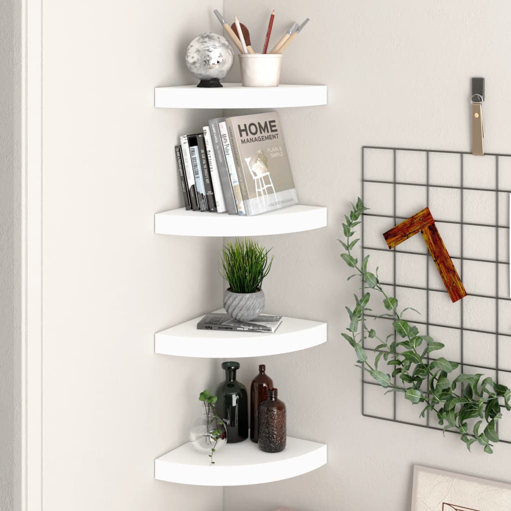 vidaXL Wall Corner Shelf Floating Corner Shelf Wall Mounted Display Shelf-48