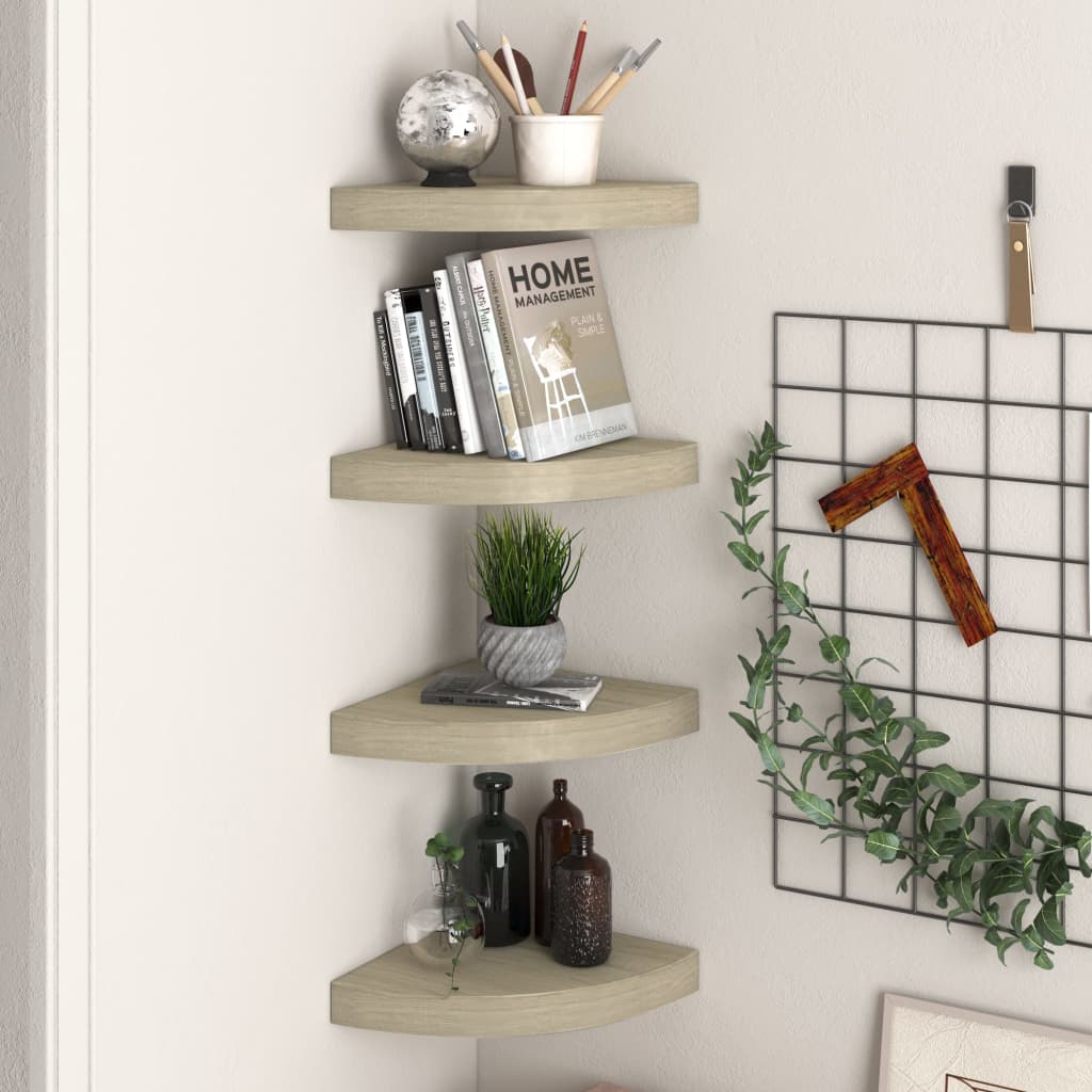 vidaXL Wall Corner Shelf Floating Corner Shelf Wall Mounted Display Shelf-39