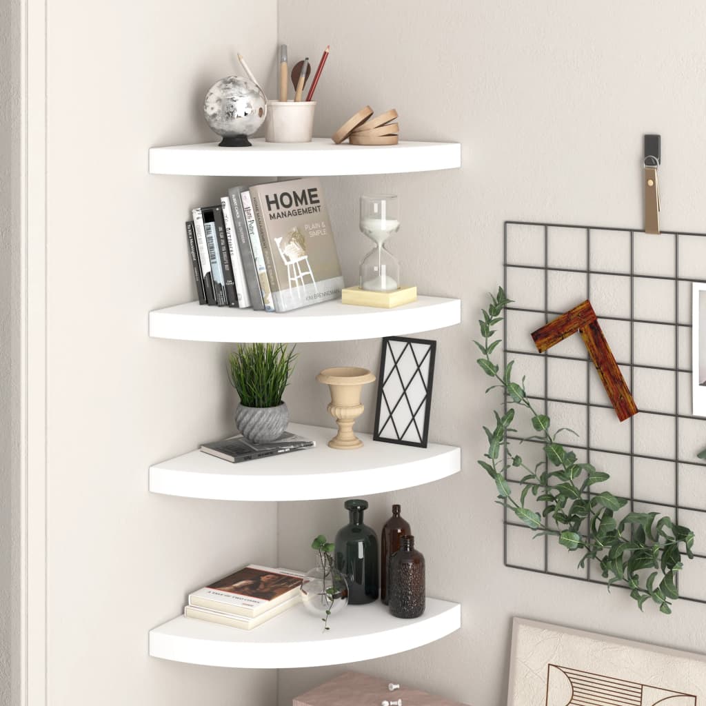 vidaXL Wall Corner Shelf Floating Corner Shelf Wall Mounted Display Shelf-52
