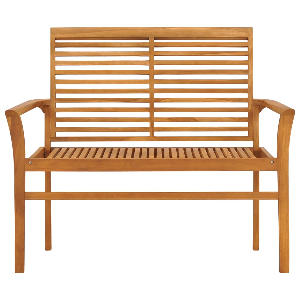 vidaXL Outdoor Patio Bench Garden Bench with Cushion for Porch Solid Wood Teak-2