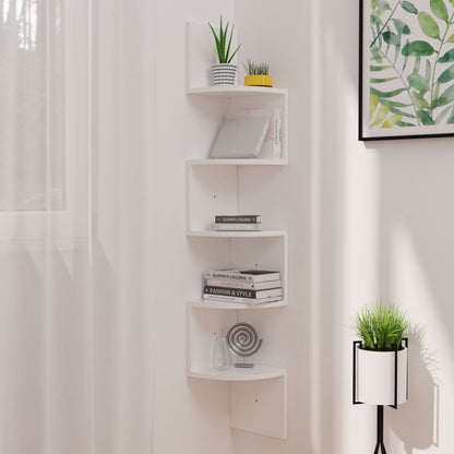 vidaXL Wall Corner Shelf 5-Tier Floating Shelf Wall Mounted Display Shelf-9