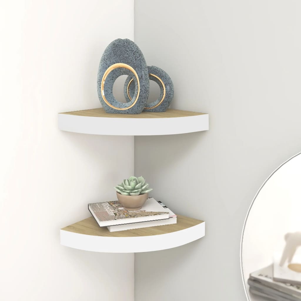 vidaXL Wall Corner Shelf Floating Corner Shelf Wall Mounted Display Shelf-45