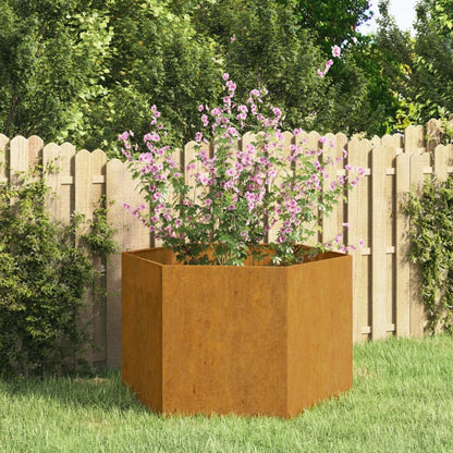 vidaXL Planter Stand Outdoor Garden Raised Bed Flower Box Rusty Corten Steel-5