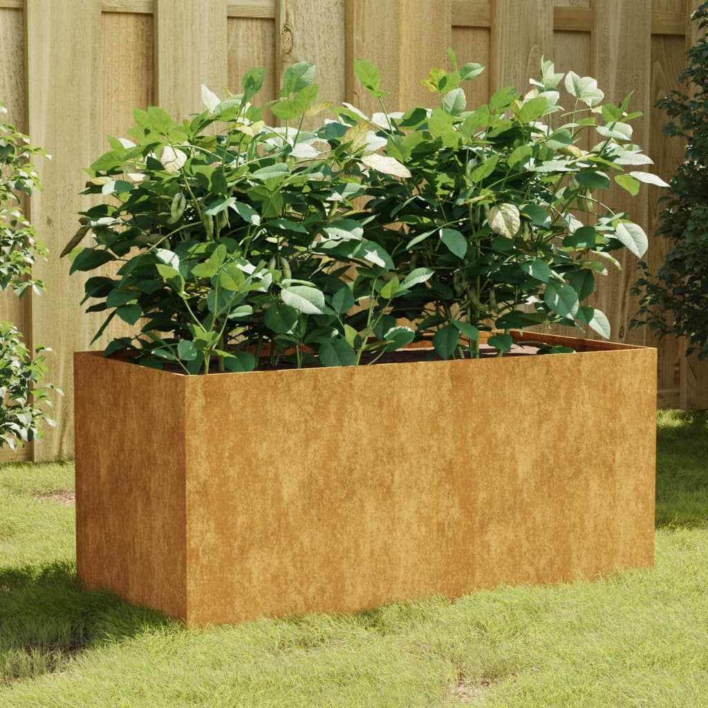 vidaXL Garden Wall Planter 19.7"x6.3"x3.9" Corten Steel-7