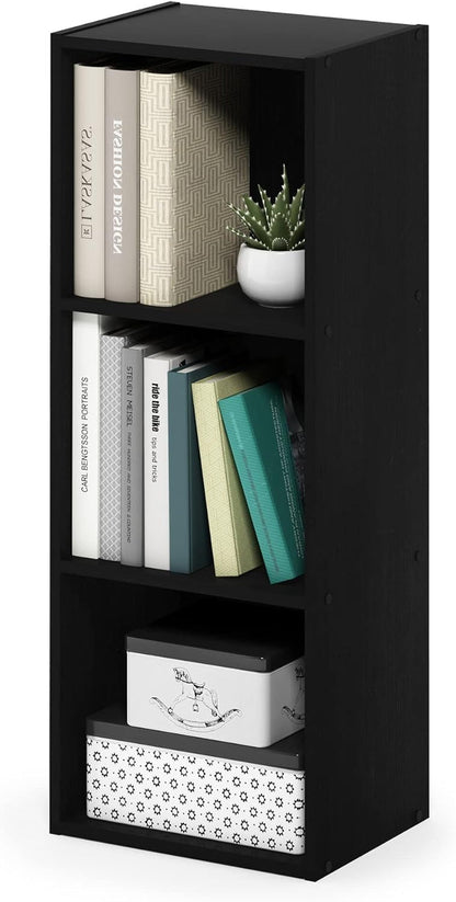 Pasir 3-Tier No Tool Assembly Open Shelf Bookcase, Blackwood-4