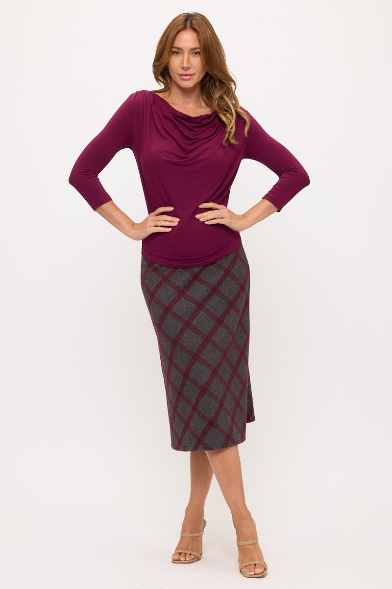 Boat Neck Ruched Top - Shellcreations